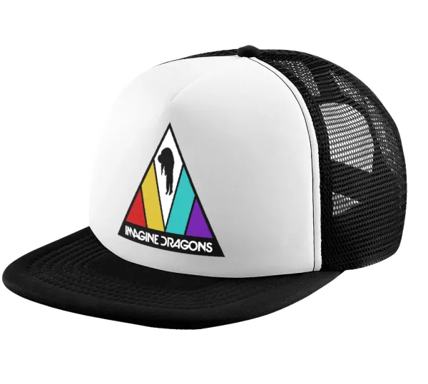 Imagine Dragons — Καπέλο Ενηλίκων Soft Trucker με Δίχτυ Black/White (POLYESTER, ΕΝΗΛΙΚΩΝ, UNISEX, ONE SIZE)