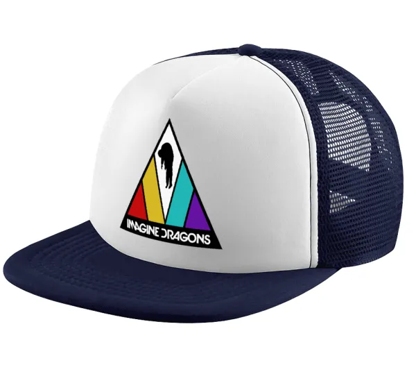 Imagine Dragons — Adult Soft Trucker Hat with Dark Blue/White Mesh (POLYESTER, ADULT, UNISEX, ONE SIZE)