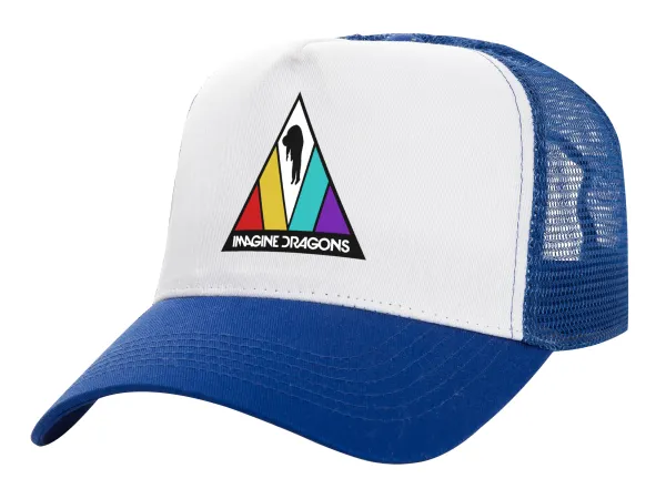 Imagine Dragons — Καπέλο Ενηλίκων Structured Trucker, με Δίχτυ, ΛΕΥΚΟ/ΜΠΛΕ (100% ΒΑΜΒΑΚΕΡΟ, ΕΝΗΛΙΚΩΝ, UNISEX, ONE SIZE)