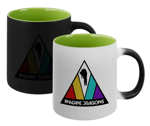 Imagine Dragons — Magic mug with green interior, ceramic, 330ml, changes colour with hot drinks