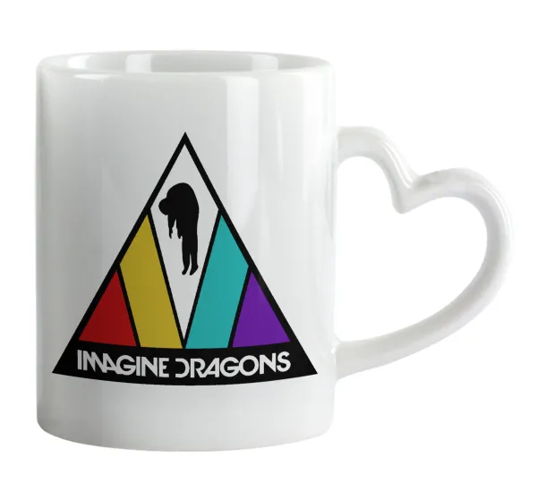 Imagine Dragons — Κούπα καρδιά χερούλι λευκή, κεραμική, 330ml