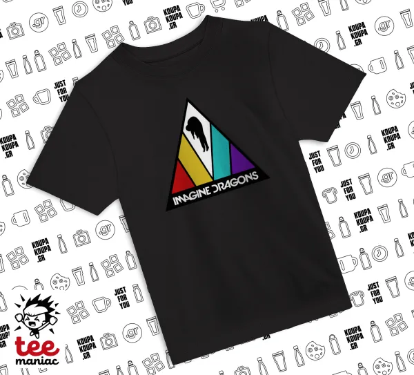 Imagine Dragons — ΜΑΥΡΟ Άνετο παιδικό T-Shirt από 100% βαμβάκι, για κάθε μέρα. Vegan & OEKO-TEX πιστοποιημένο.