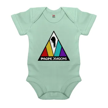Imagine Dragons, Βρεφικό φορμάκι μωρού, 0-18 μηνών, mint (Μέντα), 100% Organic Cotton, κοντομάνικο