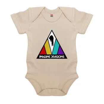 Imagine Dragons, Βρεφικό φορμάκι μωρού, 0-18 μηνών, Natural (Εκρού), 100% Organic Cotton, κοντομάνικο