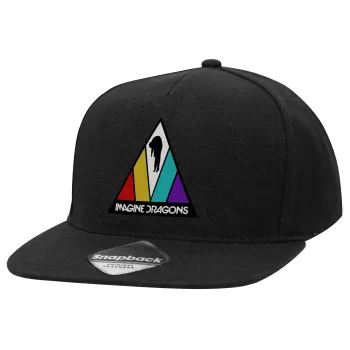 Imagine Dragons, Καπέλο Ενηλίκων Flat Snapback Μαύρο, (100% ΒΑΜΒΑΚΕΡΟ TWILL, ΕΝΗΛΙΚΩΝ, UNISEX, ONE SIZE)