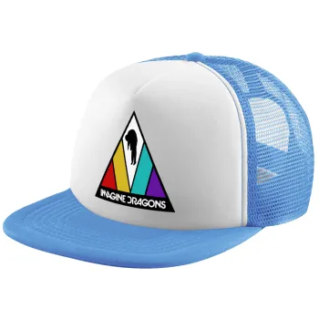 Imagine Dragons, Child's Soft Trucker Hat with Blue/White Mesh (POLYESTER, CHILD, ONE SIZE)