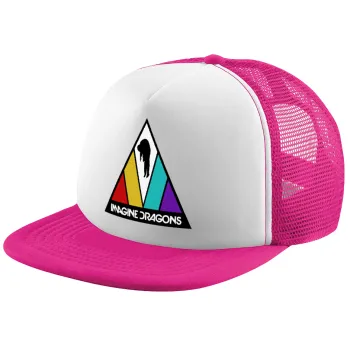 Imagine Dragons, Καπέλο Ενηλίκων Soft Trucker με Δίχτυ Pink/White (POLYESTER, ΕΝΗΛΙΚΩΝ, UNISEX, ONE SIZE)