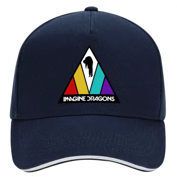 Imagine Dragons, DRILL Adult Ultimate Hat BLUE/WHITE, (100% COTTON, ADULT, UNISEX, ONE SIZE)