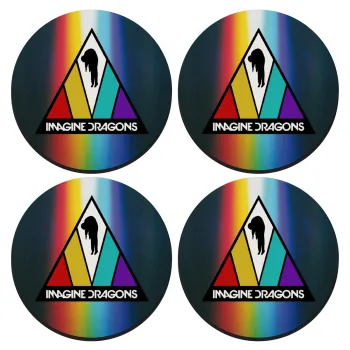 Imagine Dragons, ΣΕΤ 4 Σουβέρ ξύλινα στρογγυλά (9cm)