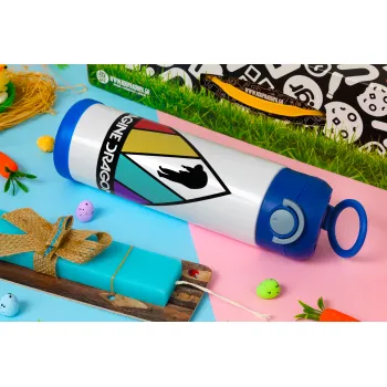 Imagine Dragons, Easter candle, Childrens hot water bottle, stainless steel, with safety straw, BLUE (500ml)