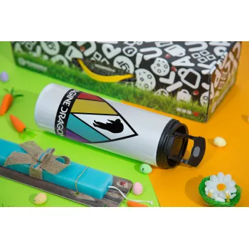 Imagine Dragons, Πασχαλινή Λαμπάδα με Travel Tumbler θερμό με διπλό καπάκι (600ml, BPA free) & κερί αρωματικό πλακέ (30cm) (ΤΙΡΚΟΥΑΖ)