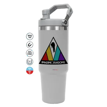 Imagine Dragons, GREY color, 890ml (30oz) stainless Steel Tumbler with Handle