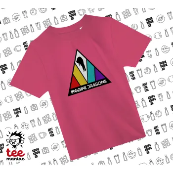 Imagine Dragons, ΡΟΖ παιδικό T-Shirt από 100% βαμβάκι, για κάθε μέρα. Vegan & OEKO-TEX πιστοποιημένο.