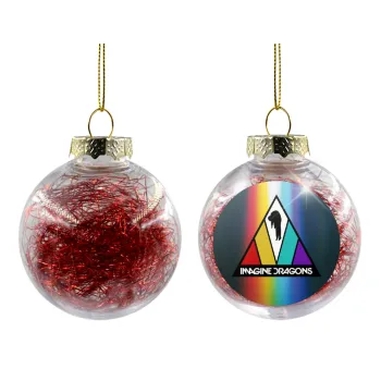 Imagine Dragons, Transparent Christmas tree ball ornament with red filling 8cm