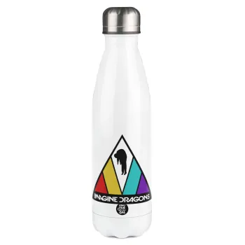 Imagine Dragons, Μεταλλικό παγούρι θερμός Λευκό (Stainless steel), διπλού τοιχώματος, 500ml
