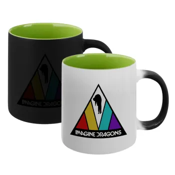 Imagine Dragons, Κούπα Μαγική εσωτερικό πράσινο, κεραμική 330ml που αλλάζει χρώμα με το ζεστό ρόφημα
