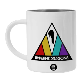Imagine Dragons, BIG Mug Stainless steel double wall (450ml, White)