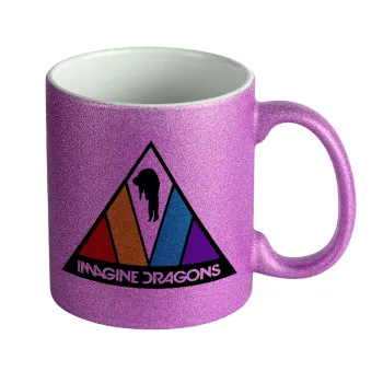 Imagine Dragons, Κούπα Μωβ Glitter που γυαλίζει, κεραμική, 330ml