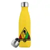 Μεταλλικό παγούρι θερμός Κίτρινος (Stainless steel), διπλού τοιχώματος, 500ml