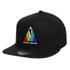 Καπέλο παιδικό Flat Snapback, Μαύρο (100% ΒΑΜΒΑΚΕΡΟ, ΠΑΙΔΙΚΟ, UNISEX, ONE SIZE)