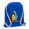 Backpack pouch GYMBAG Blue, with pocket (40x48cm) & thick cords