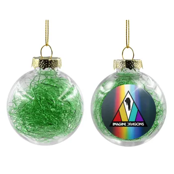 Imagine Dragons, Transparent Christmas tree ball ornament with green filling 8cm