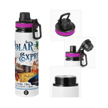 The Polar Express, Μεταλλικό παγούρι νερού με καπάκι ασφαλείας, αλουμινίου 850ml