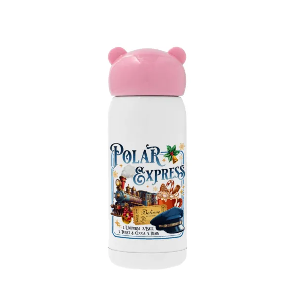 The Polar Express — Pink stainless steel thermal flask, 320ml