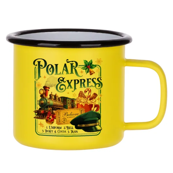 The Polar Express — Κούπα Μεταλλική εμαγιέ ΜΑΤ Κίτρινη 360ml