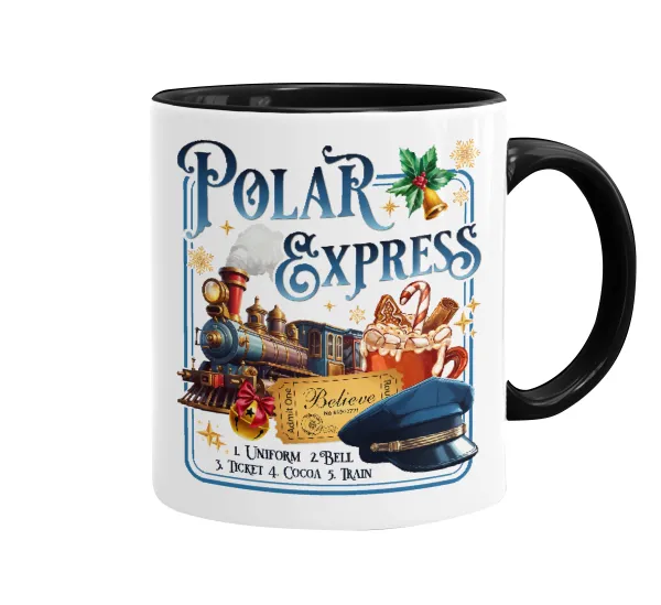 The Polar Express — Κούπα χρωματιστή μαύρη, κεραμική, 330ml