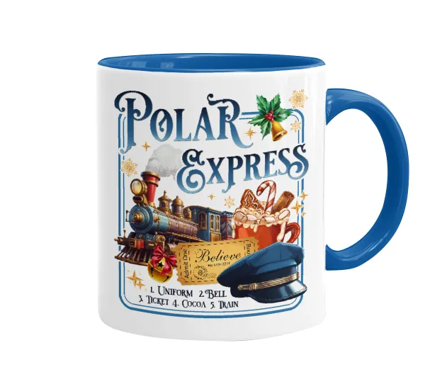 The Polar Express — Κούπα χρωματιστή μπλε, κεραμική, 330ml