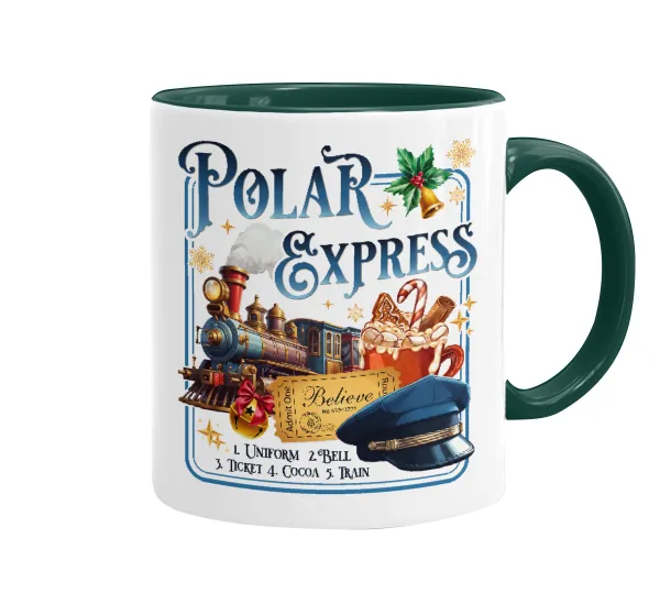 The Polar Express — Κούπα χρωματιστή πράσινη, κεραμική, 330ml
