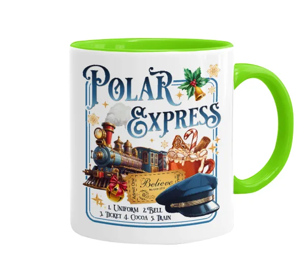 The Polar Express — Mug colored light green, ceramic, 330ml
