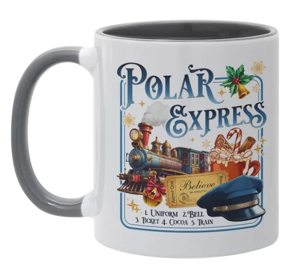 The Polar Express — Κούπα χρωματιστή γκρι, κεραμική, 330ml