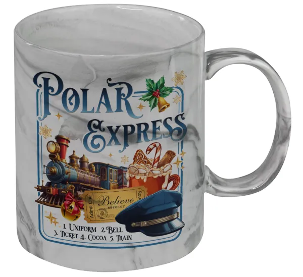 The Polar Express — Κούπα κεραμική, marble style (μάρμαρο), 330ml