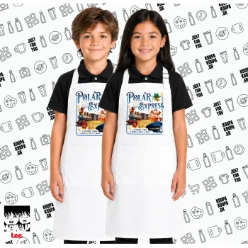 The Polar Express, Λευκή ΠΑΙΔΙΚΗ Ποδιά μακριά Σεφ ολόσωμη με τσέπες