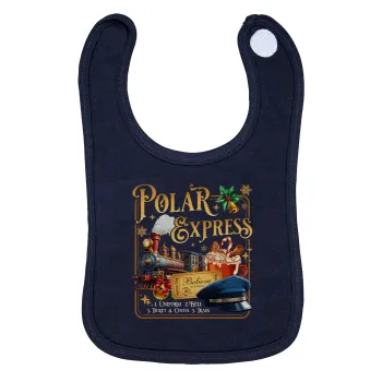 The Polar Express, Σαλιάρα με Σκρατς 100% Organic Cotton Μπλε (0-18 months)