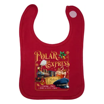 The Polar Express, Σαλιάρα με Σκρατς Κόκκινη 100% Organic Cotton (0-18 months)