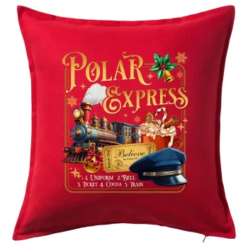 The Polar Express, Sofa cushion RED 50x50cm includes filling