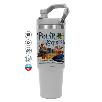 The Polar Express, GREY color, 890ml (30oz) stainless Steel Tumbler with Handle