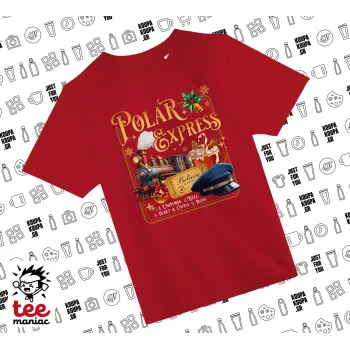 The Polar Express, Άνετο παιδικό T-Shirt ΚΟΚΚΙΝΟ από 100% βαμβάκι, για κάθε μέρα. Vegan & OEKO-TEX πιστοποιημένο.