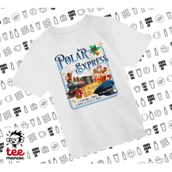The Polar Express, Άνετο παιδικό T-Shirt ΛΕΥΚΟ από 100% βαμβάκι, για κάθε μέρα. Vegan & OEKO-TEX πιστοποιημένο.