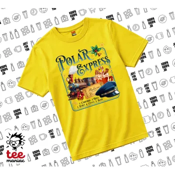 The Polar Express, yellow childrens T-Shirt made of 100% cotton, for every day. Vegan & OEKO-TEX certified.