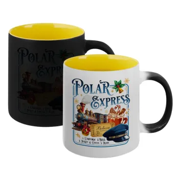 The Polar Express, Κούπα Μαγική εσωτερικό κίτρινη, κεραμική 330ml που αλλάζει χρώμα με το ζεστό ρόφημα