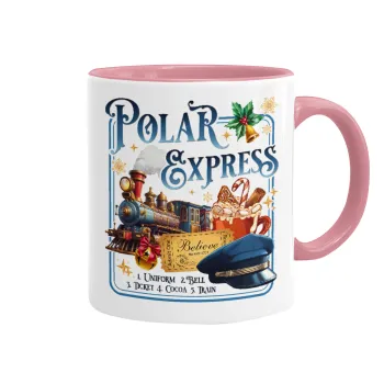 The Polar Express, Κούπα χρωματιστή ροζ, κεραμική, 330ml