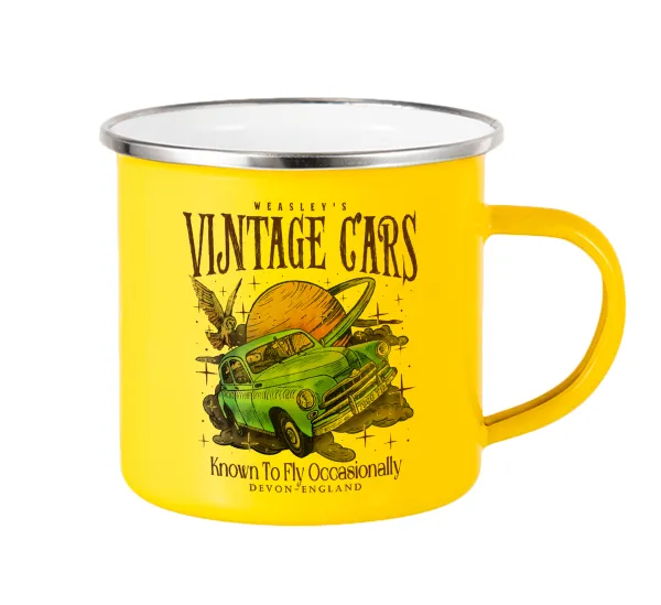 Wizard Flying Car — Yellow Enamel Metallic Cup 360ml