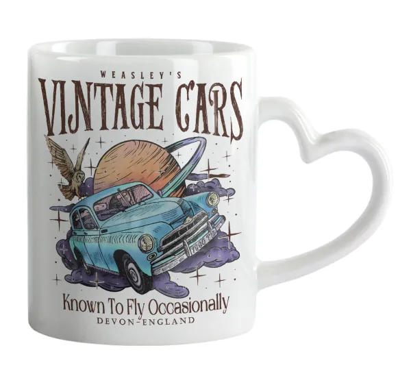 Wizard Flying Car — Mug heart handle, ceramic, 330ml