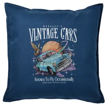 Wizard Flying Car, Sofa cushion Blue 50x50cm includes filling