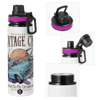 Wizard Flying Car, Μεταλλικό παγούρι νερού με καπάκι ασφαλείας, αλουμινίου 850ml