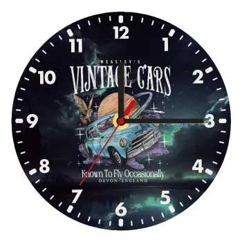 Wizard Flying Car, Wooden wall clock (20cm)